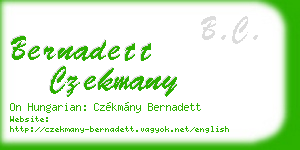 bernadett czekmany business card